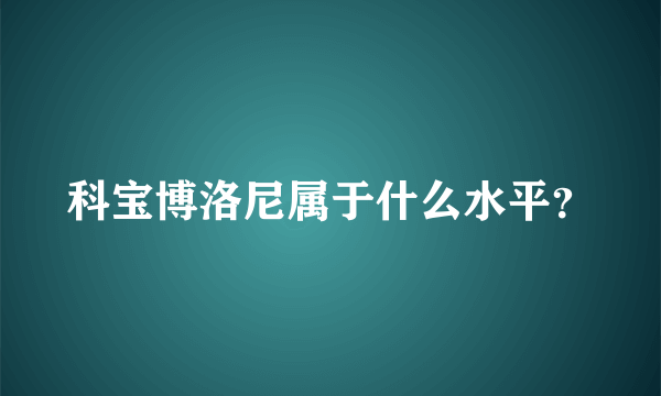 科宝博洛尼属于什么水平？