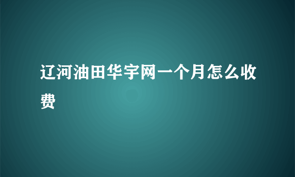 辽河油田华宇网一个月怎么收费