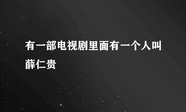 有一部电视剧里面有一个人叫薛仁贵