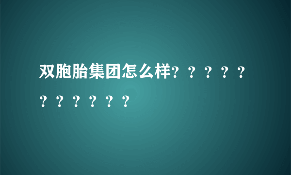 双胞胎集团怎么样？？？？？？？？？？？