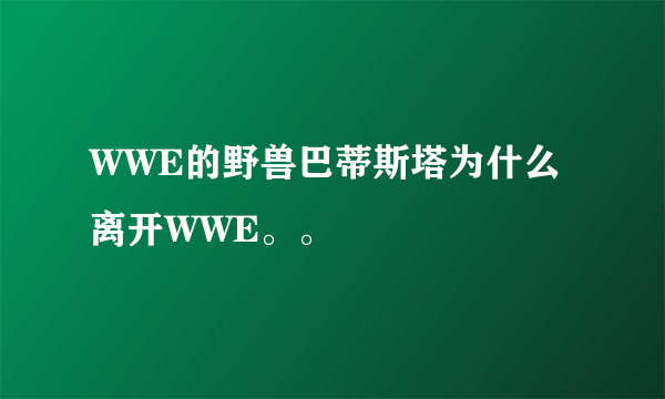 WWE的野兽巴蒂斯塔为什么离开WWE。。