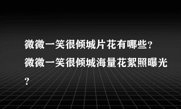 微微一笑很倾城片花有哪些？微微一笑很倾城海量花絮照曝光？