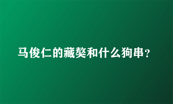 马俊仁的藏獒和什么狗串？