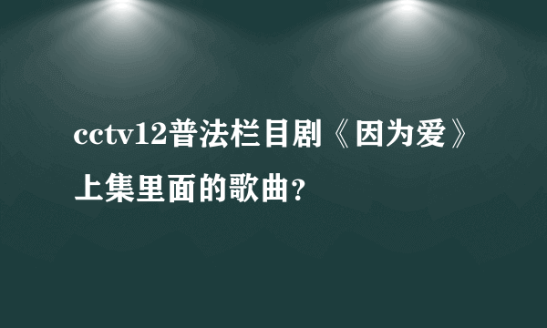 cctv12普法栏目剧《因为爱》上集里面的歌曲？