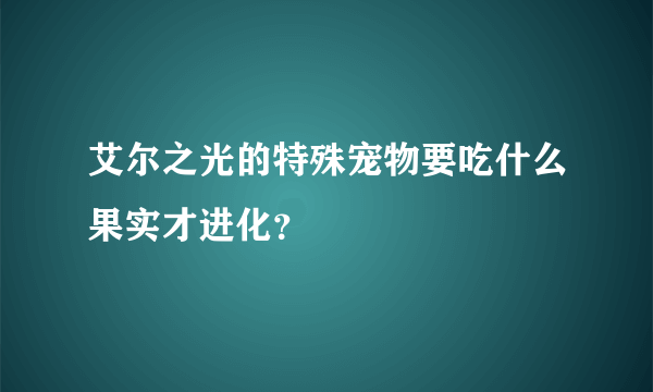 艾尔之光的特殊宠物要吃什么果实才进化？