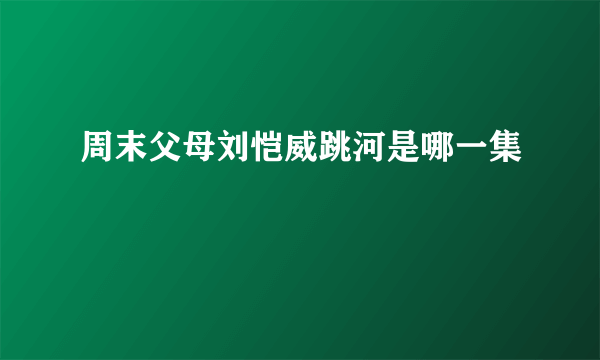 周末父母刘恺威跳河是哪一集