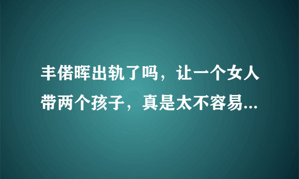 丰偌晖出轨了吗，让一个女人带两个孩子，真是太不容易啦，又当爸爸又当妈妈，丰偌晖太过分啦