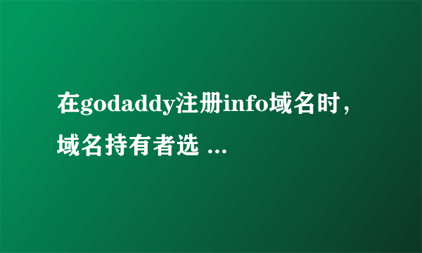 在godaddy注册info域名时，域名持有者选 公司好 还是