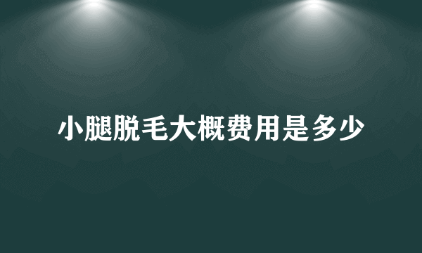 小腿脱毛大概费用是多少