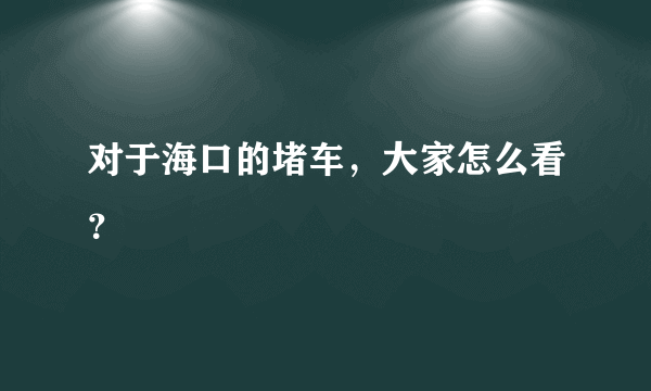 对于海口的堵车，大家怎么看？