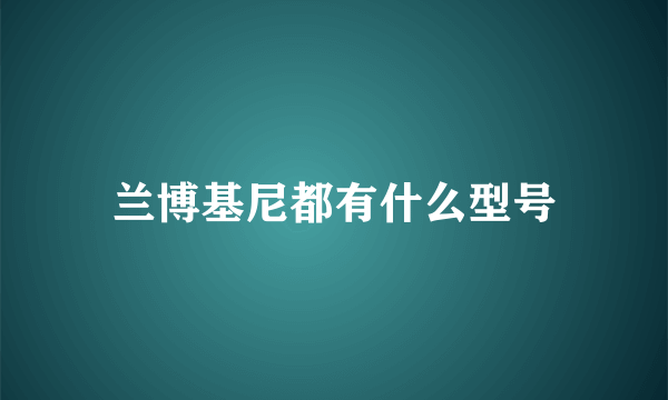 兰博基尼都有什么型号