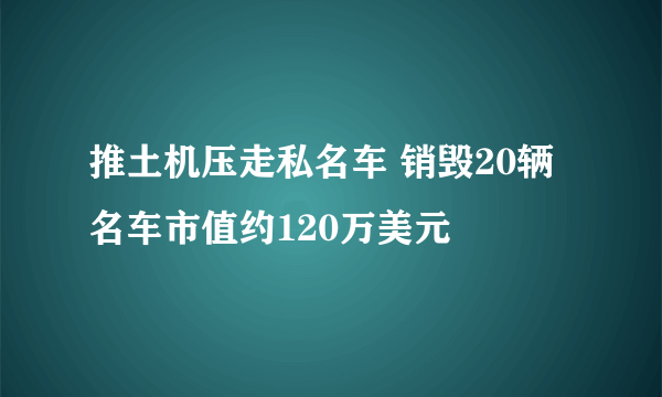 推土机压走私名车 销毁20辆名车市值约120万美元