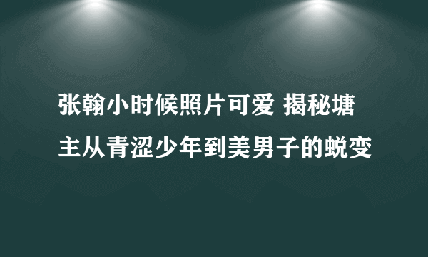 张翰小时候照片可爱 揭秘塘主从青涩少年到美男子的蜕变