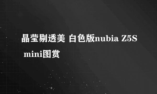 晶莹剔透美 白色版nubia Z5S mini图赏