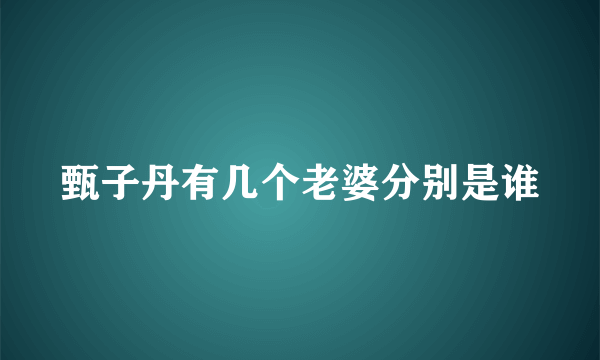 甄子丹有几个老婆分别是谁