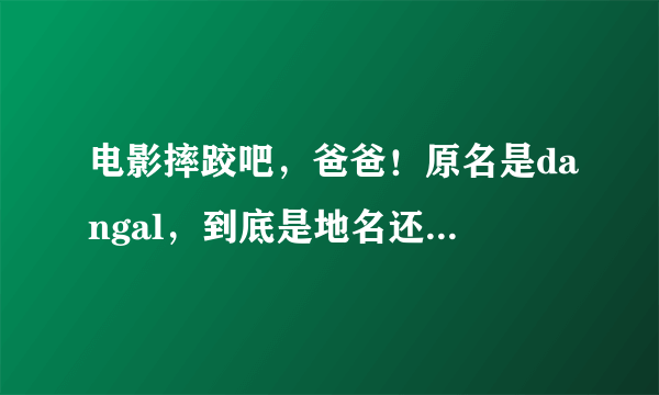 电影摔跤吧，爸爸！原名是dangal，到底是地名还是摇摆的意思？中文翻译又是什么鬼？？