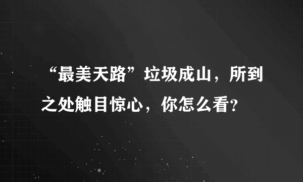 “最美天路”垃圾成山，所到之处触目惊心，你怎么看？