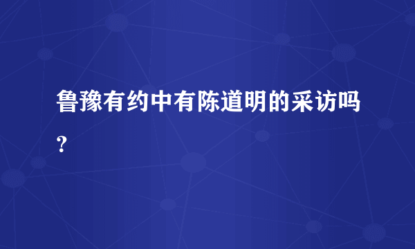 鲁豫有约中有陈道明的采访吗？