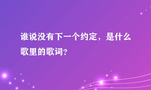 谁说没有下一个约定，是什么歌里的歌词？