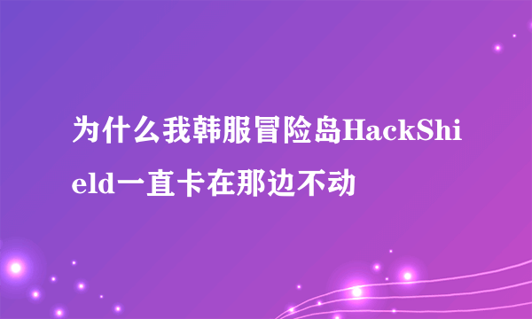 为什么我韩服冒险岛HackShield一直卡在那边不动