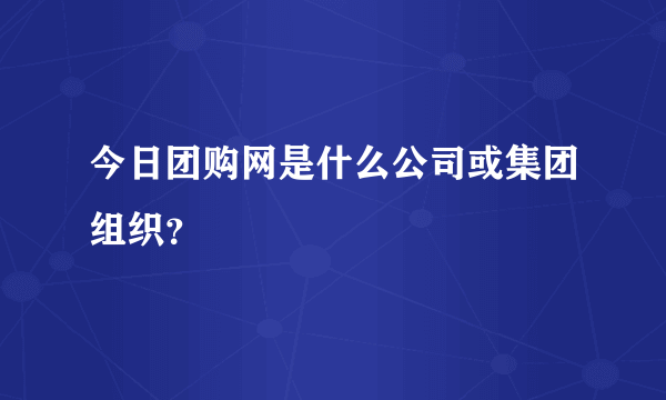 今日团购网是什么公司或集团组织？