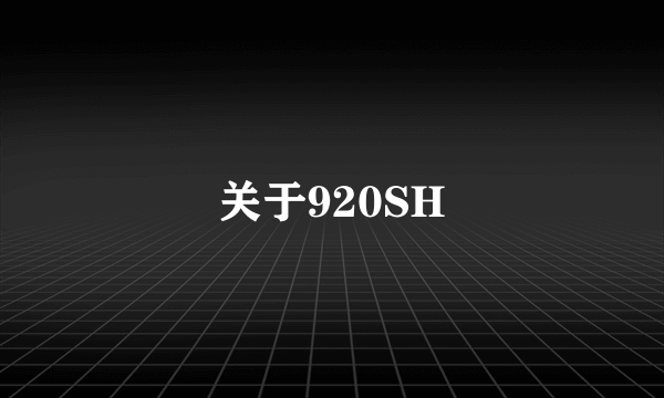 关于920SH