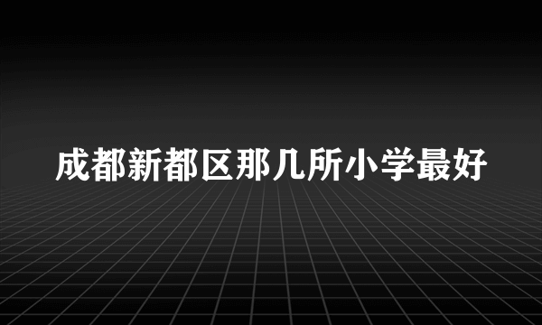 成都新都区那几所小学最好