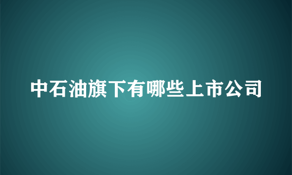 中石油旗下有哪些上市公司