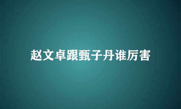 赵文卓跟甄子丹谁厉害