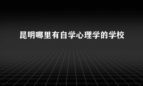 昆明哪里有自学心理学的学校