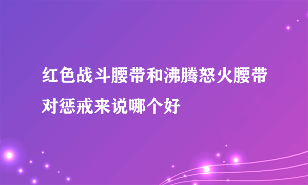 红色战斗腰带和沸腾怒火腰带对惩戒来说哪个好