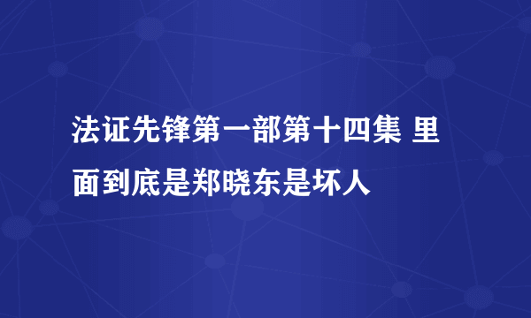 法证先锋第一部第十四集 里面到底是郑晓东是坏人