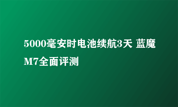 5000毫安时电池续航3天 蓝魔M7全面评测