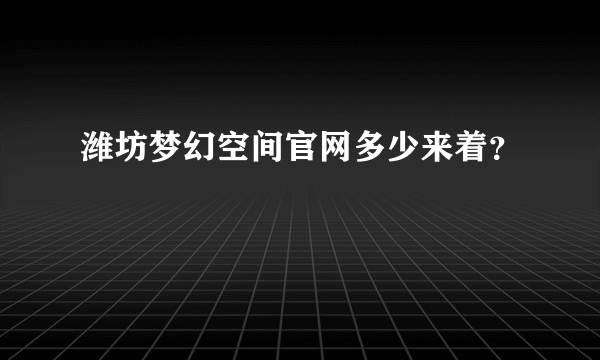 潍坊梦幻空间官网多少来着？