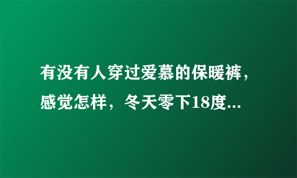 有没有人穿过爱慕的保暖裤，感觉怎样，冬天零下18度时候冷不冷啊？