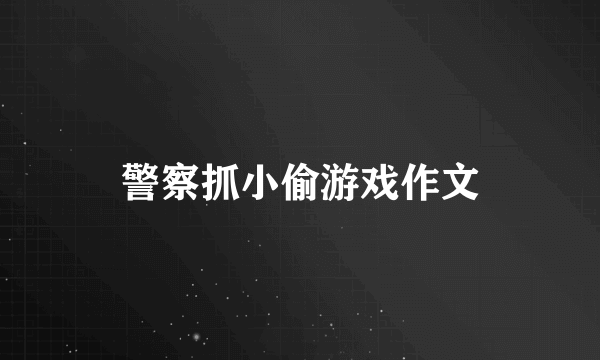 警察抓小偷游戏作文