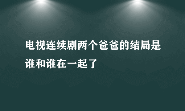 电视连续剧两个爸爸的结局是谁和谁在一起了