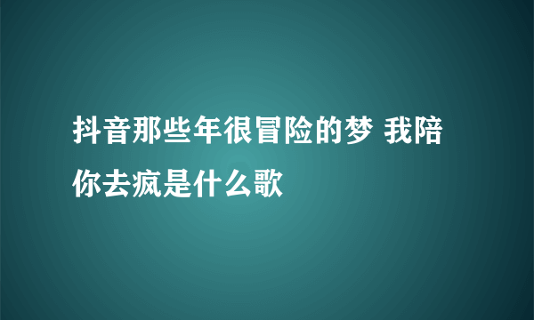 抖音那些年很冒险的梦 我陪你去疯是什么歌