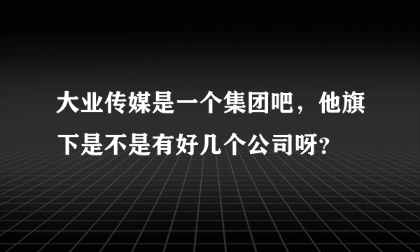 大业传媒是一个集团吧，他旗下是不是有好几个公司呀？