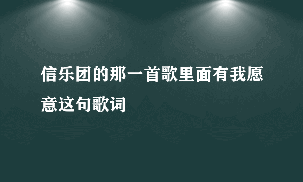 信乐团的那一首歌里面有我愿意这句歌词