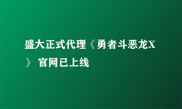 盛大正式代理《勇者斗恶龙X》 官网已上线