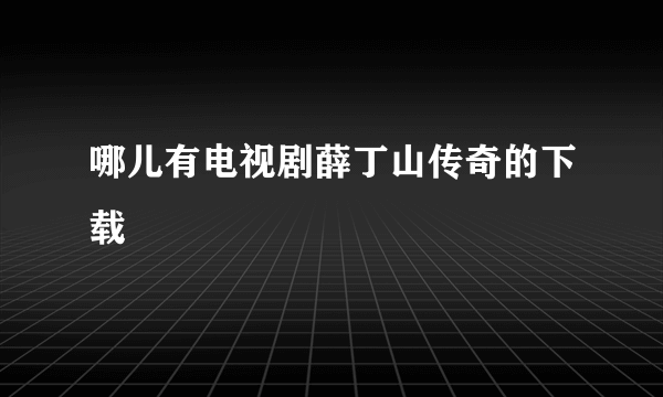 哪儿有电视剧薛丁山传奇的下载