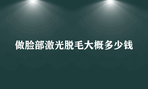 做脸部激光脱毛大概多少钱