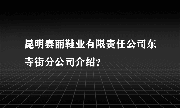 昆明赛丽鞋业有限责任公司东寺街分公司介绍？