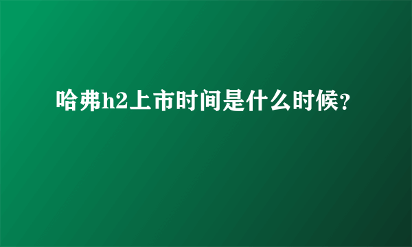 哈弗h2上市时间是什么时候？