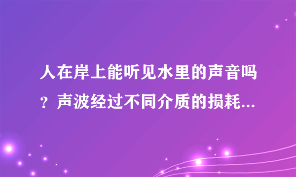 人在岸上能听见水里的声音吗？声波经过不同介质的损耗大小有什么区别？