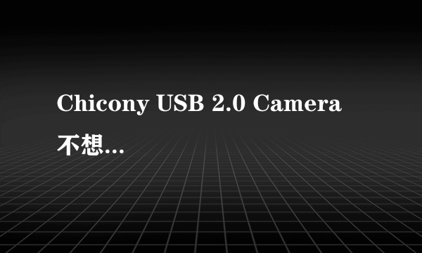 Chicony USB 2.0 Camera 不想用怎么处理