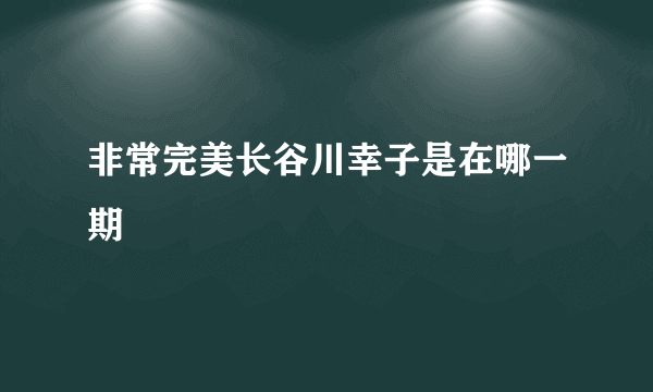 非常完美长谷川幸子是在哪一期