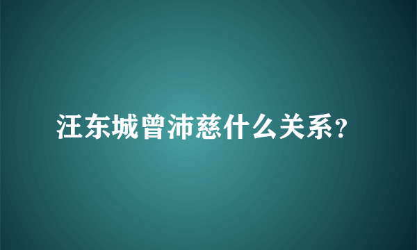 汪东城曾沛慈什么关系？