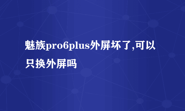 魅族pro6plus外屏坏了,可以只换外屏吗